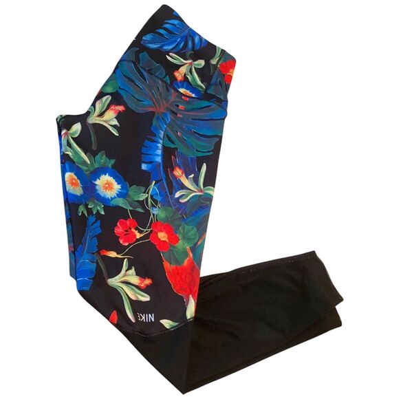 Nike Power training Floral 7/8 length Mesh Leggings Multicolor Size Medium M - Picture 4 of 11